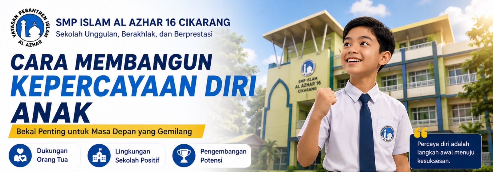 Kepercayaan diri menjadi salah satu bekal penting bagi anak untuk berkembang, berani mencoba, dan meraih prestasi di lingkungan sekolah.